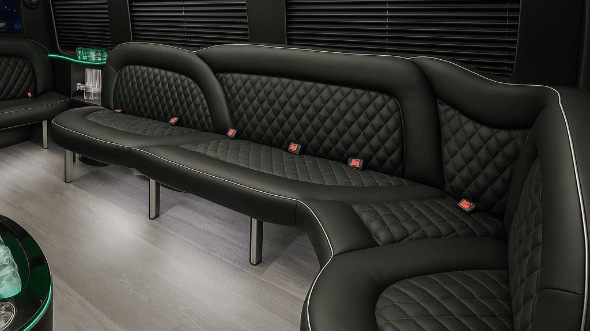 Interior of Arvada Party Bus Company's 18 Passenger Party Bus in Arvada