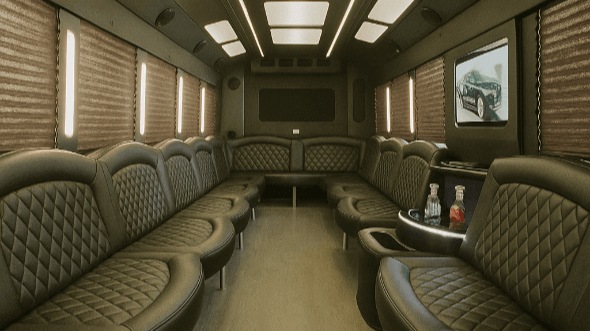 Interior of Parker Party Bus Company's 20 Passenger Party Bus in Parker