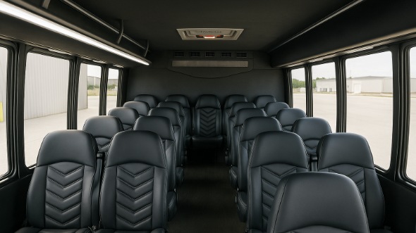 Interior of Colorado Party Bus Company's 28 Passenger Minibus in Colorado