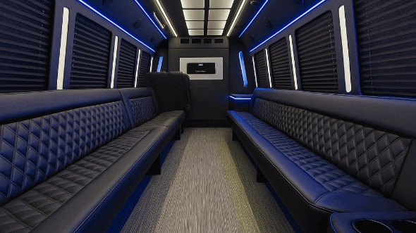 Interior of Lakewood Party Bus Company's 28 Passenger Party Bus in Lakewood