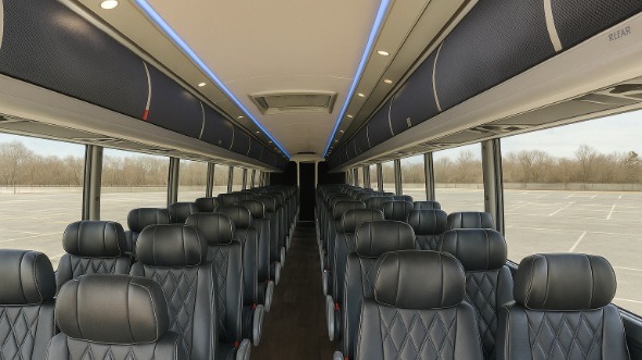 Interior of Colorado Party Bus Company's 40 Passenger Charter Bus in Colorado