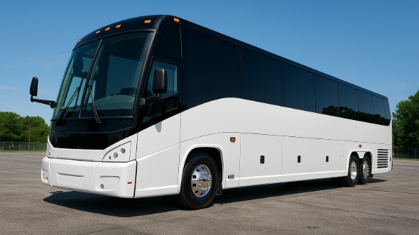 Exterior of Colorado Party Bus Company's 47 Passenger Charter Bus in Colorado