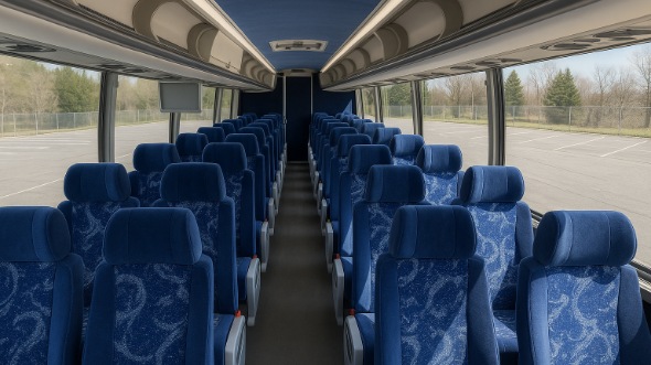 Interior of Colorado Party Bus Company's 48 Passenger Charter Bus in Colorado