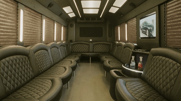 Interior of Centennial Party Bus Company's 50 Passenger Party Bus in Centennial