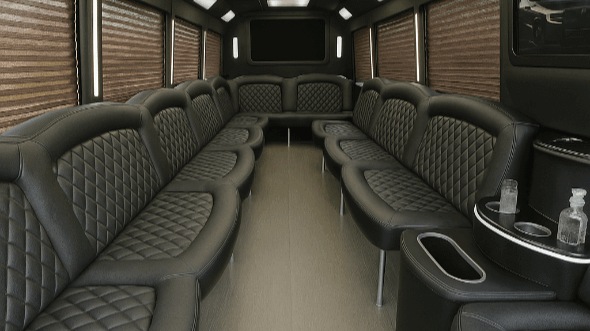 Interior of Littleton Party Bus Company's 50 Passenger Party Bus in Littleton