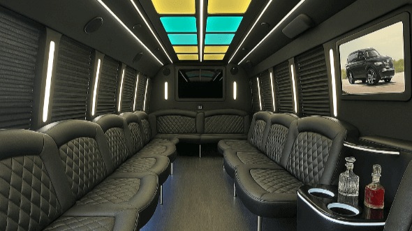 Interior of Loveland Party Bus Company's 50 Passenger Party Bus in Loveland