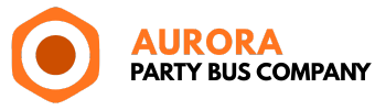 aurora party bus company logo
