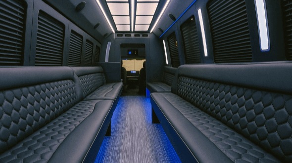 Colorado 40 passenger party bus interior